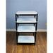 VTI BL404BW-13 13 9 & 7 in. 4 Black Cap & Spike Black Poles & 4 White Shelves Stand