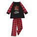 Virmaxy Christmas Pajamas for Family Matching Pjs Two-piece Set With Baby Toddler Kids Merry Christmas Letter Printed Sleepwear Plaid Printed Blouse With Elastic Waist Pants Set Black 11