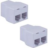 Power Gear Duplex in-Line Coupler 2 Pack Ideal for Answering Machines Modems Fax Machines Caller ID Displays Ideal for Home or Office Discreet Design All Brands White 46065