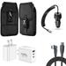 Travel Bundle for TCL 50 XE NXTPAPER 5G Belt Holster Clip Carrying Pouch Case Screen Protector 40W Car Charger Power Adapter Wall Charger USB C Cable (Black)