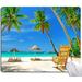 Beach Mouse Pad Coconut Trees Mouse Pad Nature Mouse Mat Square Waterproof Mouse Pad Non-Slip Rubber Base MousePads for Computer Office Laptop Men Women Kids 9.5 x7.9 x0.12 Inch