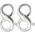 2 Pcs S925 Sterling Silver Electroplated Buckle Beaded Bracelets Necklace Clasp Extender Jewelry Clasps For Hook