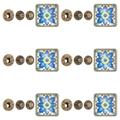 6pcs Vintage Buttons Retro Buttons Square Buttons Clothing Diy Crafts Making Material