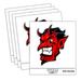 Impish Smiling Devil Demon with Horns Car Window Bumper Water Bottle Phone Tablet Laptop Waterproof Vinyl Decal Sticker Set 5-Pack - Gloss Finish - 4.0