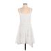 Apt. 9 Casual Dress - Party Scoop Neck Sleeveless: White Solid Dresses - Women's Size P