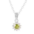 'Peridot and CZ Rhodium-Plated Sterling Silver Necklace'