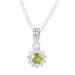 'Peridot and CZ Rhodium-Plated Sterling Silver Necklace'
