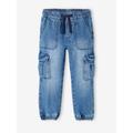 Pull-On Cargo-Type Denim Trousers for Boys stone