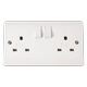 Click Scolmore Mode 13A 2 Gang Non Standard Plug Socket White - CMA936