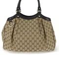 GUCCI tote bag Sookie 211944 GG canvas leather beige dark brown ladies Bag Canvas Leather