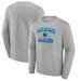 Men's Fanatics Branded Heather Gray Miami Marlins Heart & Soul Pullover Sweatshirt