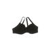 Terra & Sky Swimsuit Top Black Solid V-Neck Swimwear - Women's Size 1X