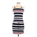 Beach by Exist Casual Dress - Mini Scoop Neck Sleeveless: Blue Stripes Dresses - Women's Size Medium