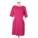 Tahari by ASL Casual Dress - Sheath: Pink Solid Dresses - Women's Size 8 Petite