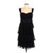 R&M Richards Cocktail Dress - A-Line Sweetheart Sleeveless: Black Print Dresses - Women's Size 10
