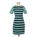 Alex Marie Casual Dress - Sheath Crew Neck Short sleeves: Teal Print Dresses - Women's Size Small