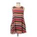 42 Pops Casual Dress: Brown Stripes Dresses - Women's Size Medium