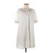 Madewell Casual Dress - Mini Tie Neck 3/4 sleeves: White Solid Dresses - Women's Size Medium