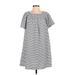 TeXTURE & THREAD Madewell Casual Dress - Shift Square Short sleeves: Gray Print Dresses - Women's Size X-Small