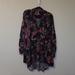 Free People Tops | Free People Floral Tunic Mini Dress Black With Bold Pink Flowers Size S/P | Color: Black/Pink | Size: Sp