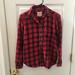 American Eagle Outfitters Tops | American Eagle Outfitters Boyfriend Fit Flannel Xs | Color: Black/Red | Size: Xs
