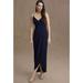 Anthropologie Dresses | Anthropologie Bhldn Lyra Navy Blue Crepe Pleated Skinny Strap Long Dress Size 4 | Color: Blue | Size: 4
