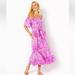 Lilly Pulitzer Dresses | Lilly Pulitzer Isbell Off-The-Shoulder Linen Midi Dress - Xl Fuchsia Nwt | Color: Pink/Purple | Size: Xl