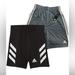 Adidas Bottoms | 2 Adidas Climalite Shorts Boys Dk Grey And Black Drawstring Size Large (14-16) | Color: Black/Gray | Size: Lb