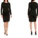 Ralph Lauren Dresses | Lauren Ralph Lauren Long Sleeve Side Ruched Solid Foil Jersey Sheath Dress | Color: Black | Size: 8