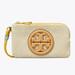 Tory Burch Bags | New Tory Burch Perry Bombe Canvas Top-Zip Card Case, Neutral Canvas Accessory | Color: Cream/Tan | Size: 3.2" X 5.6"