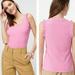 J. Crew Tops | J. Crew Pink Ribbed Ruffle Sleeve Tank Top Size Xs | Color: Pink | Size: Xs