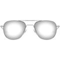 AO Original Pilot Sunglasses Silver Frame 57 mm SunFlash Silver Mirror AOLite Nylon Lenses Bayonet Temple Polarized 738921564737