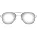 AO Original Pilot Sunglasses Silver Frame 57 mm SunFlash Silver Mirror SkyMaster Glass Lenses Bayonet Temple738921564706