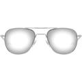 AO Original Pilot Sunglasses Silver Frame 57 mm SunFlash Silver Mirror AOLite Nylon Lenses Bayonet Temple738921564720