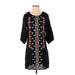 Hemant And Nandita Casual Dress - Shift Scoop Neck 3/4 sleeves: Black Dresses - New - Women's Size X-Small