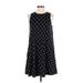 Nine Britton Casual Dress - A-Line High Neck Sleeveless: Black Polka Dots Dresses - Women's Size Small