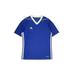 Adidas Short Sleeve Jersey: Blue Color Block Sporting & Activewear - Kids Boy's Size Medium