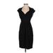 Evan Picone Casual Dress - Sheath: Black Solid Dresses - Women's Size 2 Petite