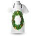 Loel East Urban Home Christmas Apron Unisex, Evergreen Wreath Art, Adult Size, Green White, Polyester | Wayfair 293B4F8DEAA14E48B5F27BBF8AB4F86F
