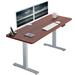 VIVO Electric x Stand Up Up Desk, Dark Walnut Table Top, Bamboo in Gray | 60 W x 24 D in | Wayfair DESK-KIT-1G6D