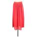 Banana Republic Casual Maxi Skirt Long: Red Print Bottoms - Women's Size 8 Petite