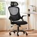 Inbox Zero Makinlee High Back Mesh Ergonomic Office Chair w/ Flip-up Arms Upholstered/Mesh, Metal in Black | 53 H x 26.7 W x 20.08 D in | Wayfair
