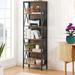 Latitude Run® 6-Tier Rustic Wood Metal Bookshelves & Bookcases Wood in Brown | 71 H x 23.6 W x 11.8 D in | Wayfair 20F66511E98B4155B826692B5E7AB45E