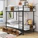 Andralyn Twin XL over Twin XL 2 Drawer Metal Bunk Bed by Mason & Marbles Metal in Black | 67 H x 42 W x 82 D in | Wayfair