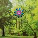 Arlmont & Co. Metal Wind Spinner Wind Chime, Blue Butterflies Metal in Blue/Pink/Yellow | 37.2 H x 12 W x 6 D in | Wayfair