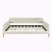 Rosdorf Park Kinnedy Solid Wood Daybed Upholstered/Velvet in White | 28.7 H x 56.3 W x 80 D in | Wayfair 345BE186E9454171A11EE8245A33B7FD