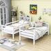 Halfacre Twin over Twin Standard Bunk Bed w/ Bookcase by Harriet Bee in White | 76 H x 44 W x 86 D in | Wayfair 3218FFEE81B045C0B3E9C0192BDCFD5E