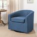 Barrel Chair - Lark Manor™ Amdanda Upholstered Swivel Barrel Chair Metal Linen Accent Chair Linen in Gray | 26 H x 28.7 W x 27.6 D in | Wayfair