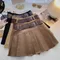 Jupe trapèze avec ceinture pour femmes, taille haute, courte, boutons, vêtements féminins assortis