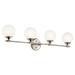 Benno 34 Inch 4 Light Vanity in Polished Nickel and Brushed Nickel